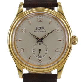 オリス ORIS 腕時計 7427-26 ステンレススチール×レザー ゴールド 手巻き(巻止めあり) アナログ表示 シルバー文字盤 メンズ【中古】