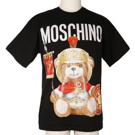 【全品ポイント5倍+お買い得クーポン】モスキーノ MOSCHINO テディベア 半袖Tシャツ ローマ騎士 ユニセックス 192E V07035540 コットン 黒 Teddy bear メンズ【中古】