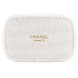 シャネル CHANEL 2024年クリスマスコフレ ポーチ ノベルティ ツイード 白 ファスナー 2024 Christmas Coffret レディース【中古】A+ランク