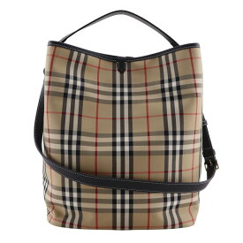 バーバリー BURBERRY ノバチェック ショルダーバッグ 2WAYワンショルダーバッグ 8102169 コットン×ポリエステル×子牛革 ベージュ ファスナー Nova Check レディース【中古】A+ランク