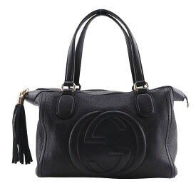 グッチ GUCCI ソーホー ハンドバッグ インターロッキング 282307 レザー イタリア製 ゴールド 肩掛け 手提げ A4 ファスナー Soho レディース【中古】