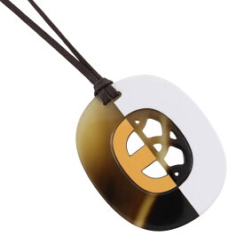 エルメス HERMES リミックス フィデリフト ネックレス バッファローホーン 茶/白 約20g Remix Fidelift レディース【中古】