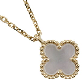 【全品ポイント5倍+お買い得クーポン】ヴァンクリーフ＆アーペル Van Cleef & Arpels スウィートアルハンブラ ネックレス K18イエローゴールド×ホワイトシェル フラワー 約2.8g Sweet Alhambra レディース【中古】A+ランク