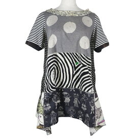 オレボレブラ OLLEBOREBLA チュニック 半袖Tシャツ パッチワーク コットン×ポリエステル グレー Tunic レディース【中古】