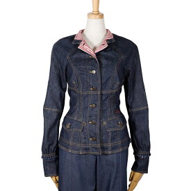 ルイ・ヴィトン LOUIS VUITTON B ヴィトン デニムジャケット ロゴボタン モノグラム ビンテージ コットン×ポリウレタン イタリア製 IG3252 B Louis Vuitton レディース【中古】Aランク