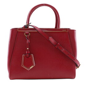 フェンディ FENDI プチトゥージュール ハンドバッグ 2WAYショルダー 8BH253 レザー 赤 斜め掛け 肩掛け 手提げ 2way A5 スナップボタン Petite to Jules レディース【中古】