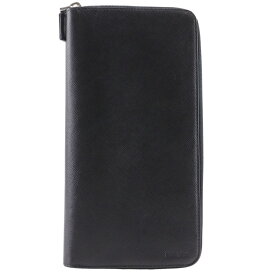 プラダ PRADA オーガナイザー 長財布 2ML220 サフィアーノ 黒 ファスナー organizer メンズ【中古】