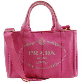 プラダ PRADA カナパ ハンドバッグ 2WAYショルダー トートバッグ キャンバス ピンク 斜め掛け 肩掛け 手提げ 2way A5 オープン Canapa レディース【中古】