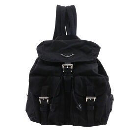 プラダ PRADA バックパック リュック・デイパック B6677 ナイロン NERO 黒 肩掛け 手提げ 2way A5 ベルト金具 Backpack レディース【中古】