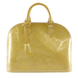 ルイ・ヴィトン LOUIS VUITTON アルマPM ハンドバッグ M91445 モノグラムヴェルニ 2011年 黄 FL2181 手提げ A5 ダブルファスナー Alma PM レディース【中古】