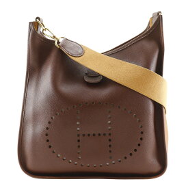 エルメス HERMES エヴリンPM ショルダーバッグ エブリン ツーカラー ヴィンテージ クシュベル 1995年 茶/ゴールド金具 〇Y 斜め掛け A4 スナップボタン EvelynePM レディース【中古】