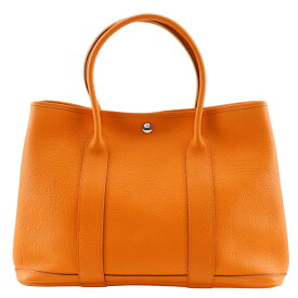 エルメス HERMES ガーデンパーティPM トートバッグ ネゴンダ 2010年 オレンジ □N 肩掛け 手提げ スナップボタン Garden party PM レディース【中古】