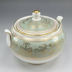 ウェッジウッド Wedgwood GOLD COLUMBIA ( SAGE GREEN ) シュガーポット 食器 ポーセリン GOLD COLUMBIA (SAGE GREEN) SUGAR POT _【中古】
