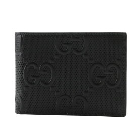 グッチ GUCCI GGエンボス 札入れ 二つ折り 625559 カーフ 黒 オープン GG emboss メンズ【中古】A+ランク