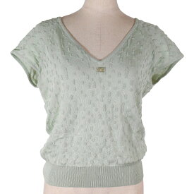 シャネル CHANEL ココマーク ニット 半袖 P43857K04517 レーヨン パステルグリーン COCO Mark レディース【中古】Aランク