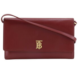 バーバリー BURBERRY ショルダーウォレット ショルダーバッグ 2WAY 牛革 赤 斜め掛け 肩掛け 2way スナップボタン Shoulder wallet レディース【中古】