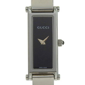 グッチ GUCCI 腕時計 1500L ステンレススチール クオーツ アナログ表示 黒文字盤 レディース【中古】A-ランク