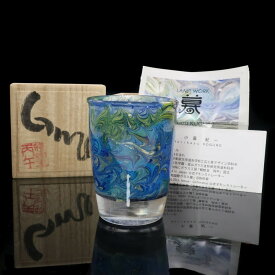 小暮紀一 作 コアガラス 蜻蛉玉丙午 ぐい呑み 酒器 ガラス Core Glass Dragonfly Ball Heigo Sake Cup by Kiichi Kogure _【中古】A-ランク