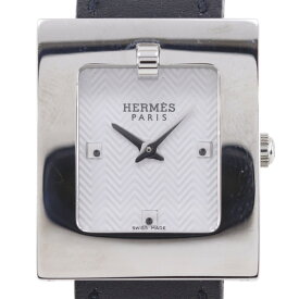 エルメス HERMES ベルトウォッチ 腕時計 BE1.110 ステンレススチール×レザー □E クオーツ アナログ表示 白文字盤 Belt watch レディース【中古】A-ランク