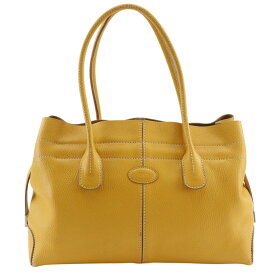トッズ TOD’S Dバッグ トートバッグ レザー 黄 手提げ A4 オープン D bag レディース【中古】