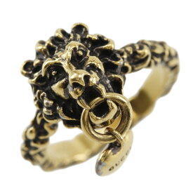 グッチ GUCCI ライオンヘッド 15.5号 リング・指輪 ハート 金メッキ ハート 約7.3g Lion head レディース【中古】A-ランク