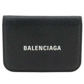 バレンシアガ BALENCIAGA キャッシュ ミニ 三つ折り財布 593813 レザー 黒 スナップボタン Cash mini ユニセックス【中古】