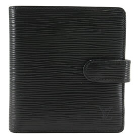 ルイ・ヴィトン LOUIS VUITTON ポルト・ビエ コンパクト 二つ折り財布 M63552 エピレザー ノワール 2003年 黒 MI0013 スナップボタン Porto Vie Compact ユニセックス【中古】