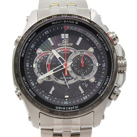 カシオ CASIO エディフィス 腕時計 マルチバンド6 EQW-M710DB-1A2JF ステンレススチール シルバー ソーラー電波時計 クロノグラフ ブラック文字盤 Edifice メンズ【未使用】Sランク