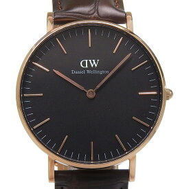 ダニエル・ウェリントン Daniel Wellington 腕時計 DW00100140 ステンレススチール×レザー ゴールド クオーツ アナログ表示 ブラウン文字盤 メンズ【中古】A-ランク