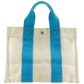 エルメス HERMES ボラボラPM トートバッグ キャンバス 白 手提げ A4 スナップボタン Bora Bora PM レディース【中古】