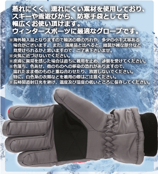 楽天市場】【レビュー特典】スノーボード スキー グローブ キッズ