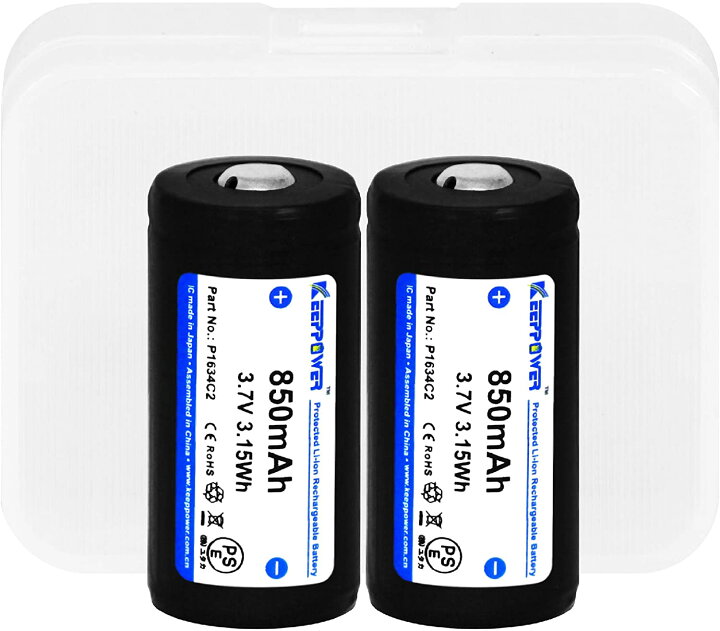 楽天市場】リチウムイオン電池 16340 850mAh KEEPPOWER 3.7V 保護回路 