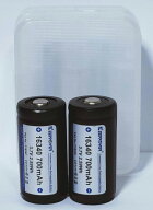 リチウムイオン電池 16340 KEEPPOWER 700mAh 3.7V 保護回路付き リチウムイオンバッテリー 充電池 2本セ…