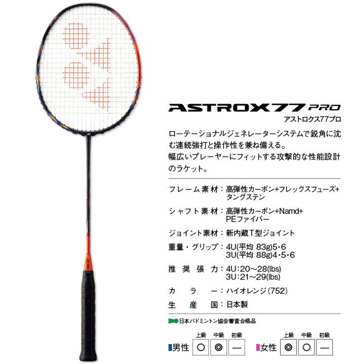 楽天市場】指定ガット代・張代無料! ヨネックス バドミントンラケット 