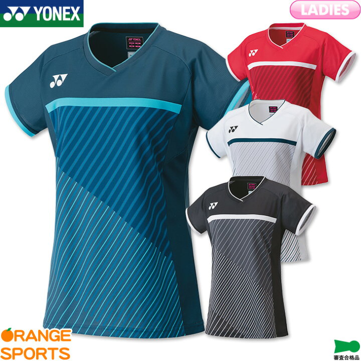 楽天市場 ヨネックス バドミントン レディース ゲームシャツ 597 レディース 女性用 ゲームウェア ユニフォーム テニス 日本バドミントン協会審査合格品 オレンジスポーツ楽天市場店