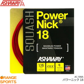 【11日1:59までお買い物マラソン!最大400円引クーポン配布中】ASHAWAY アシャウェイ パワーニック18 Power Nick 18 AC-108A スカッシュ ストリング ガット ゲージ1.15mm 長さ9m
