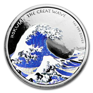 新品未使用 2017 アメリカ 葛飾北斎 銀貨 1オンス 箱と説明書付き