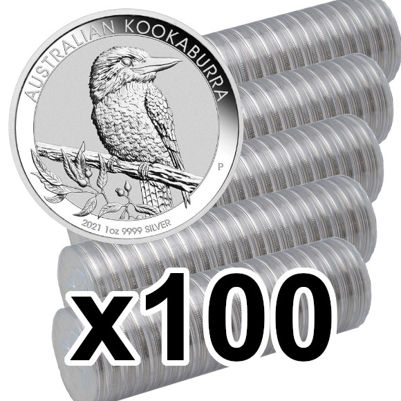 本物保証 限定価格セール 送料無料 21 オーストラリア クッカバラ カワセミ 銀貨 新品未使用 クリアーケース収納ケース付き 100枚 1オンス セット