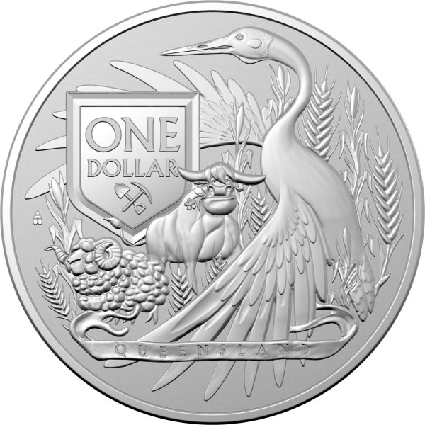 即納　2023 1オンス オーストラリア クイーンズランド州の紋章 銀貨  1ドル 新品未使用