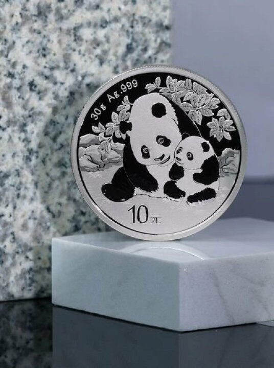 楽天市場】即納 2024 30グラム 中国 パンダ銀貨 40mmクリアケース付き 