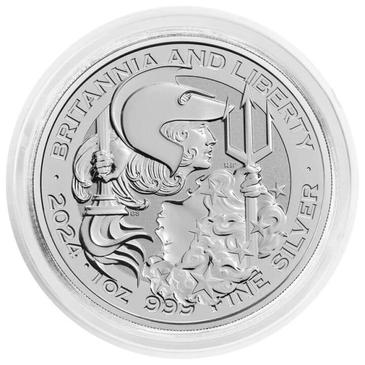 楽天市場】即納 2024 1オンス イギリス ブリタニアと自由の女神 銀貨 2 