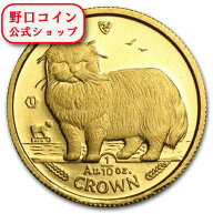即納・追跡可 　 1989 マン島キャット金貨 1/10オンス ペルシャ猫 クリアケース付き【特選】