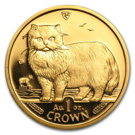 1989 マン島キャット金貨 　1オンス ペルシャ猫 33mmクリアーケース付き