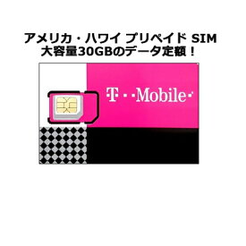 アメリカ・ハワイ プリペイド SIMカードデータ専用 4G T-Mobile【大容量30GBのデータ定額！開通後10日間】