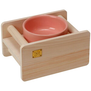 CJシリーズ フードテーブル シングル Sサイズ 犬用 猫用 食器台 ペット用 日本製 檜 ヒノキ 木