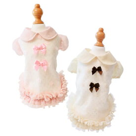 GODPIVA COOLフラワーチュールタンク 春 夏 犬服 クール加工 虫除け 男の子 女の子 フリル 袖なし お揃い おしゃれ かわいい チュール 虫よけ 日本製 ピンク ベージュ ゴッドピバ ※一部お取り寄せ※