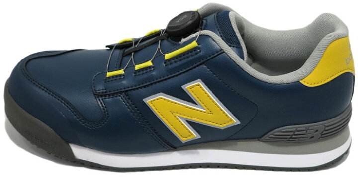 New Balance BOAシステム スニーカー安全靴 ネイビー/イエロー