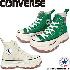 コンバース オールスタートレックウエーブ Z ハイカット CONVERSE ALL STAR TREKWAVE Z HI 厚底 グリーン バターホワイト レディース