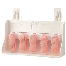 アルボース　爪ブラシ　ハンドブラシボックスセット(ボックス1個・ブラシ5個・専用フック付)　ピンク