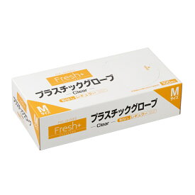 大黒工業　フレッシュプラス　プラスチックグローブ　レギュラー　Mサイズ　粉なし　100枚×30箱【取り寄せ商品・即納不可】